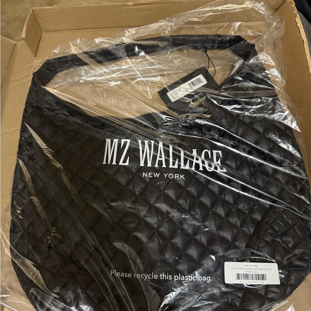 NWT MZ Wallace Black Large Metro Shoulder Bag